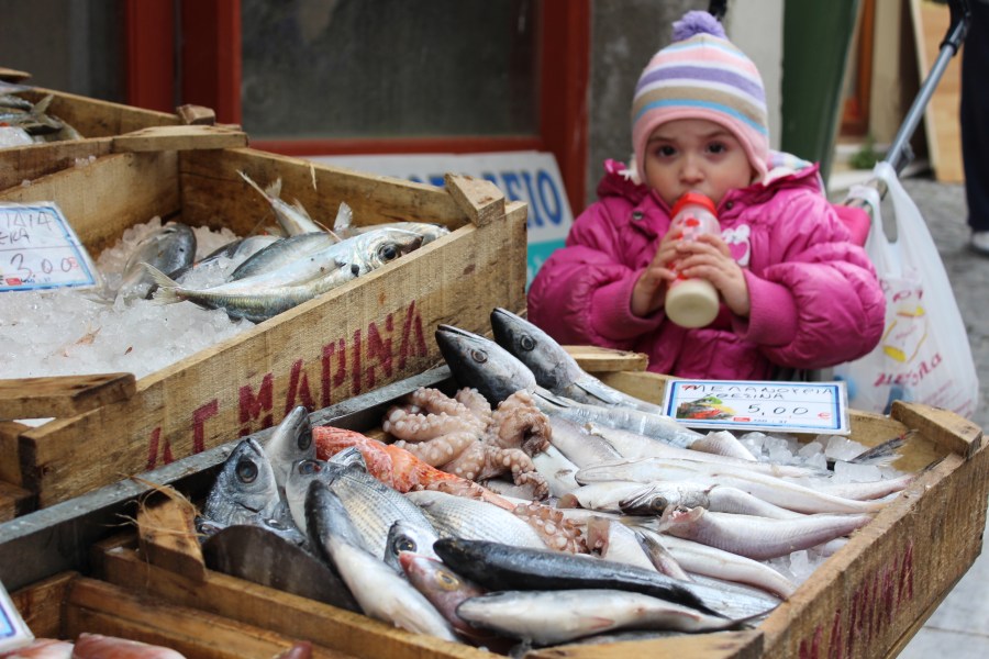 Fish market in Mytilini.