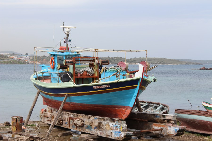 Boat at the old harbor, Mytilini.