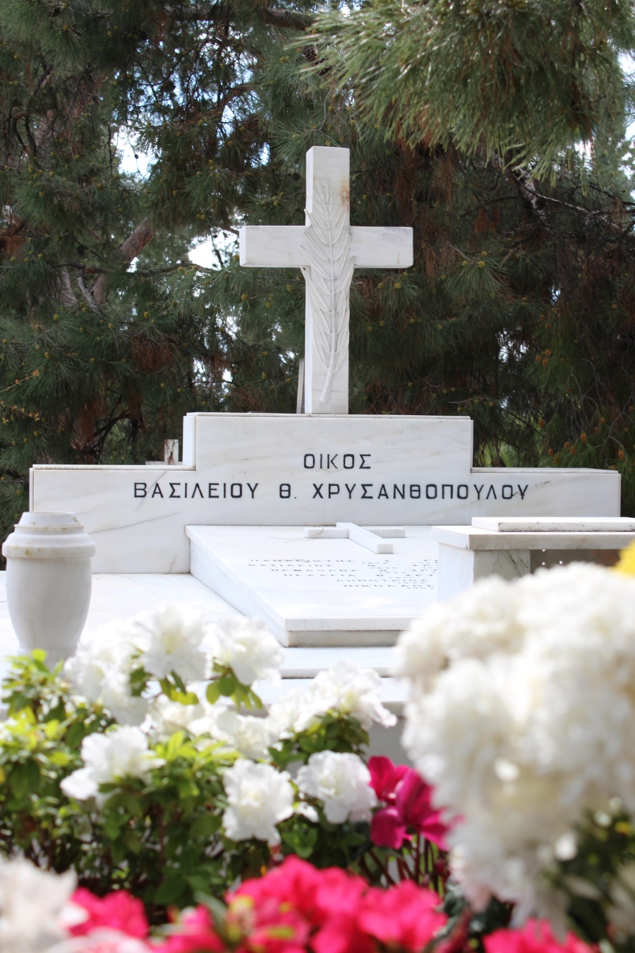 Graveyard in Athens. I think it's lovely that they write "oikos" (home) on so many of the graves.