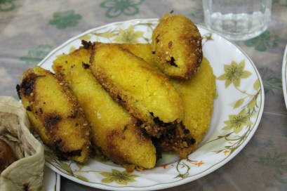 Kubbe. Meat wrapped in sticky rice and then friedfriedfried. It's very fried.