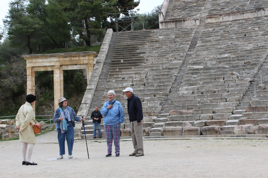 An Italian tour group. The woman with the cane is an amazing opera singer, as I discovered when she suddenly burst into song.