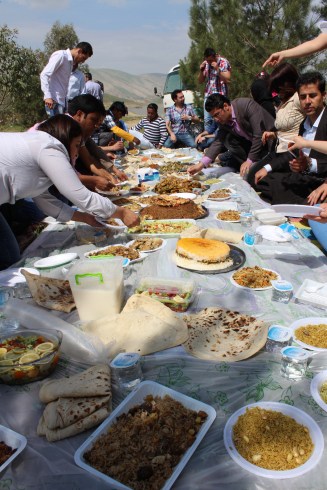 A veritable Kurdish feast at a seyran (picnic).