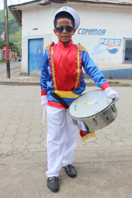 A niño returning from the Independence Day parades.