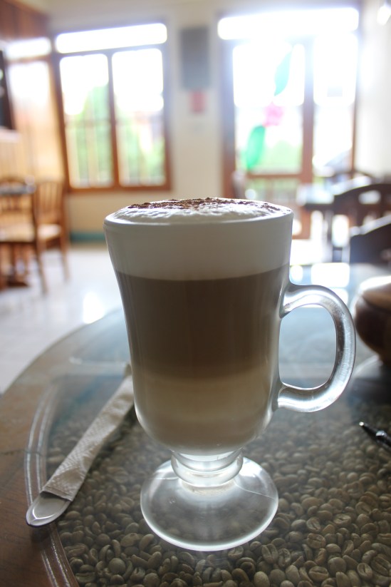 A wonderful "capuchino" in the Flor de Jinotega cafe. It's widely agreed upon that Flor de Jinotega serves the best coffee in Nicaragua.